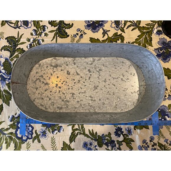 Vintage Harvest Blessings Metal Tin Oval Troth Fall Autumn Thanksgiving Country - Picture 7 of 7